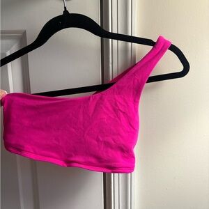 Vibrant Pink One-Shoulder Crop Top